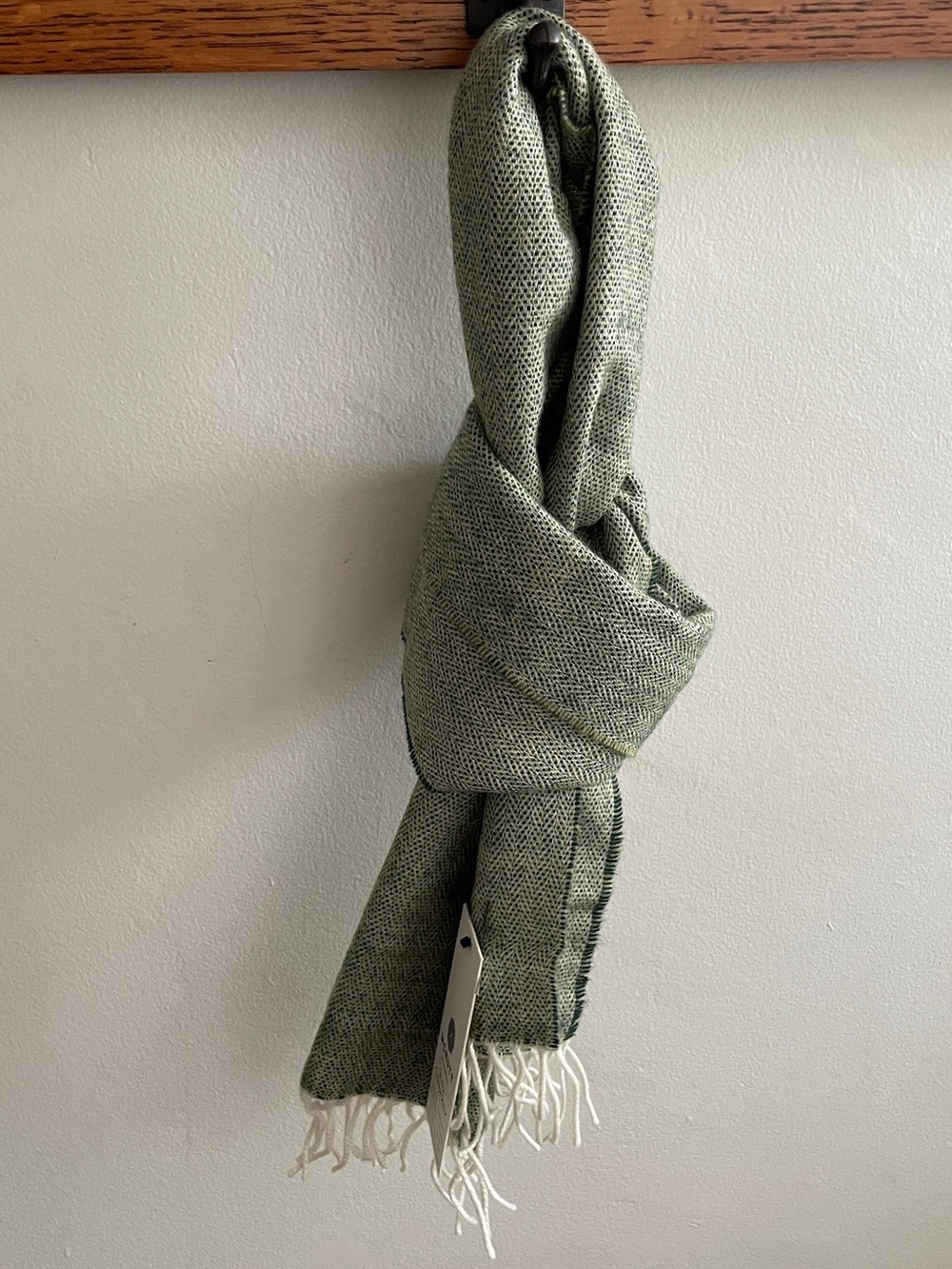 Light Green Woven Scarf - Lightweight Accessory